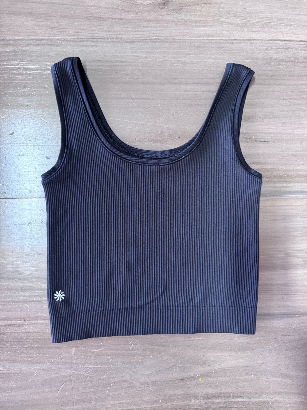Athleta Ribbed Crop Tank Black Women’s S Summer Outdoor